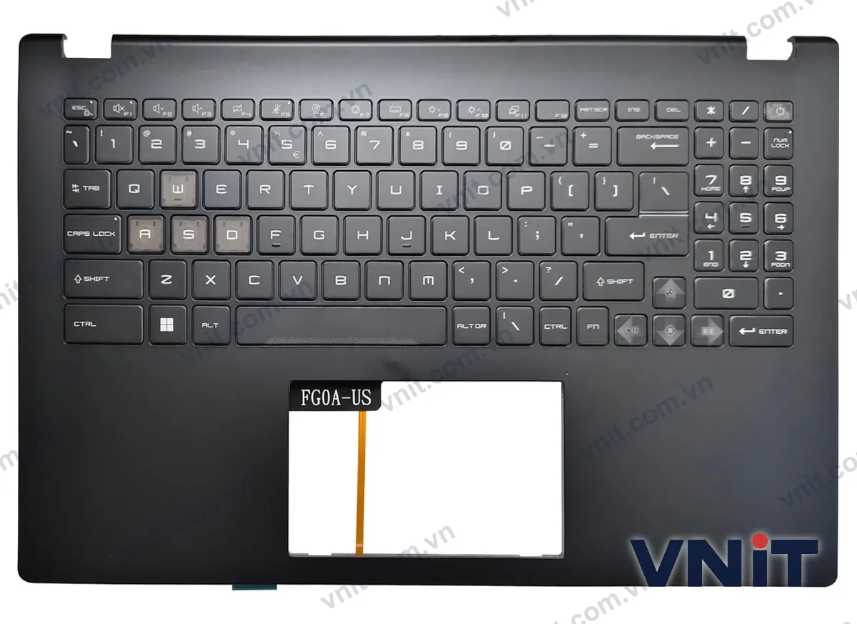Bàn phím kèm bệ (palmrest) Laptop MSI Modern 15, B12M (Có đèn nền) (Màu xanh)