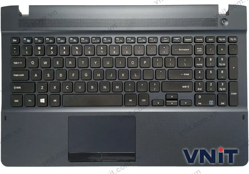 Bàn phím kèm bệ (palmrest) Laptop Samsung NP270E5V, NP270E5E, NP270E5V, NP270E5J, NP270E5G, NP270E5U (Màu xanh)