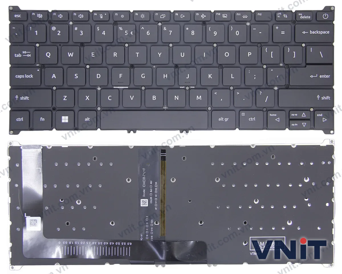 Bàn phím Laptop Acer A514-56GM A514-56M S40-54-5389 (Có đèn nền) (Màu đen)