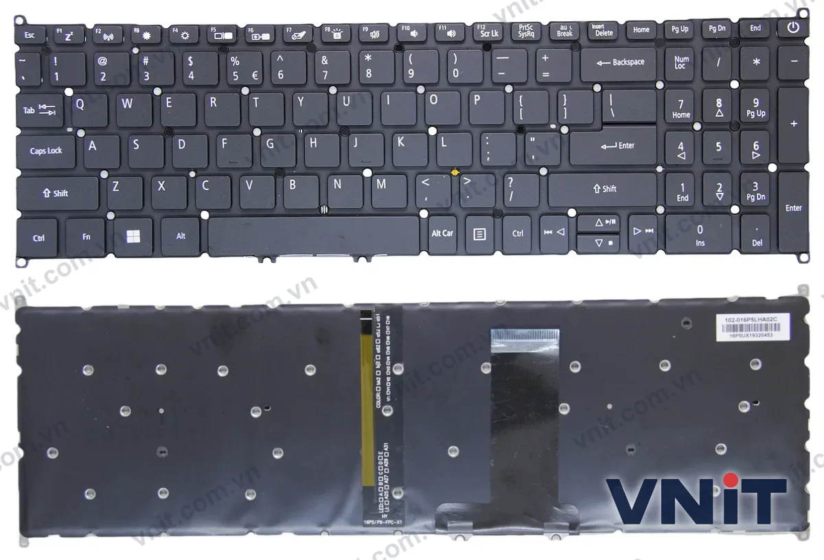 Bàn phím Laptop Acer A517-52, A517-52G, A317-53, N20C6 (Có đèn nền) (Màu đen)