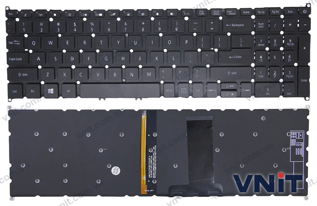 Bàn phím Laptop Acer A517-52, A517-52G, A317-53, N20C6, OEM (Có đèn nền) (Màu đen)