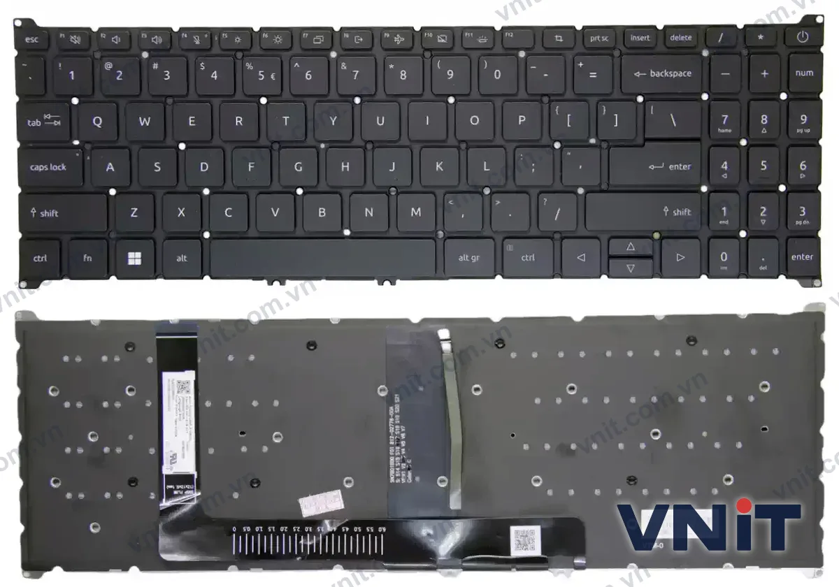 Bàn phím Laptop Acer Aspire Go 15 AG15-32P, AG15-32PT (Có đèn nền) (Màu đen)