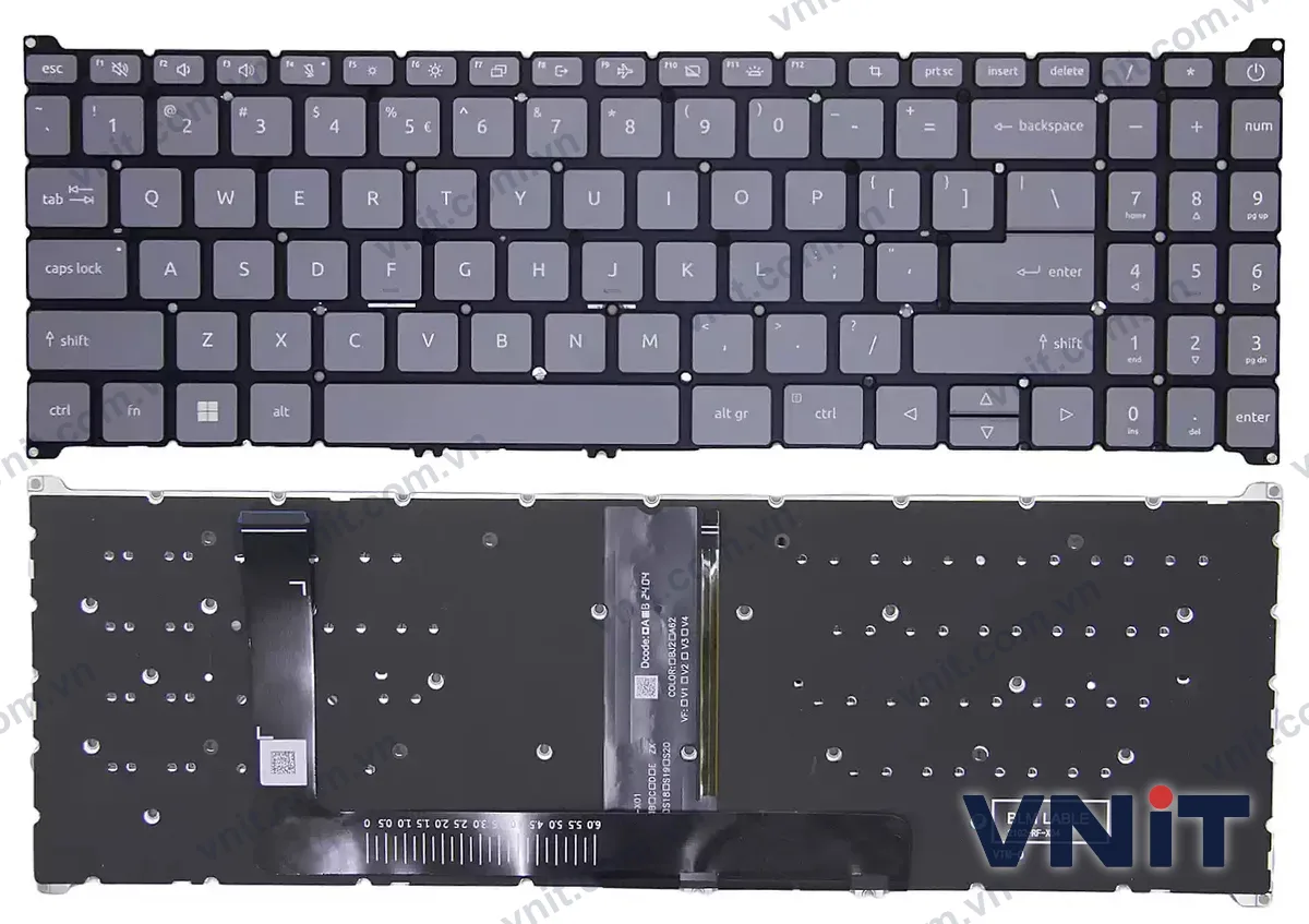Bàn phím Laptop Acer Aspire Go 15 AG15-32P, AG15-32PT (Có đèn nền) (Màu xám)