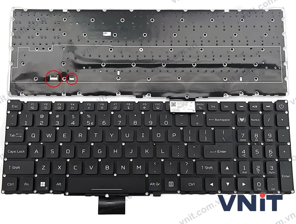 Bàn phím Laptop Acer Predator Helios PH315-55, PH315-55S, PH317-56, N22C4, N22C3, RGB (Có đèn nền) (Màu đen)