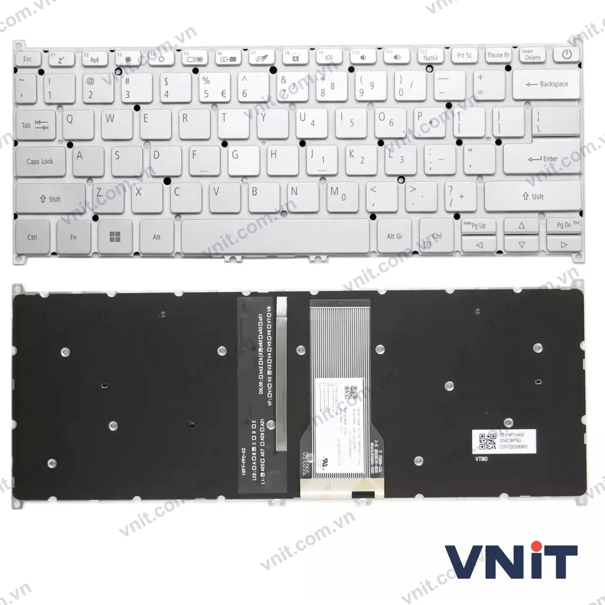Bàn phím Laptop Acer S40-53, S40-55, A314-35-C3GV, N20C4, N20H2, N20H3, power (Có đèn nền) (Màu bạc)