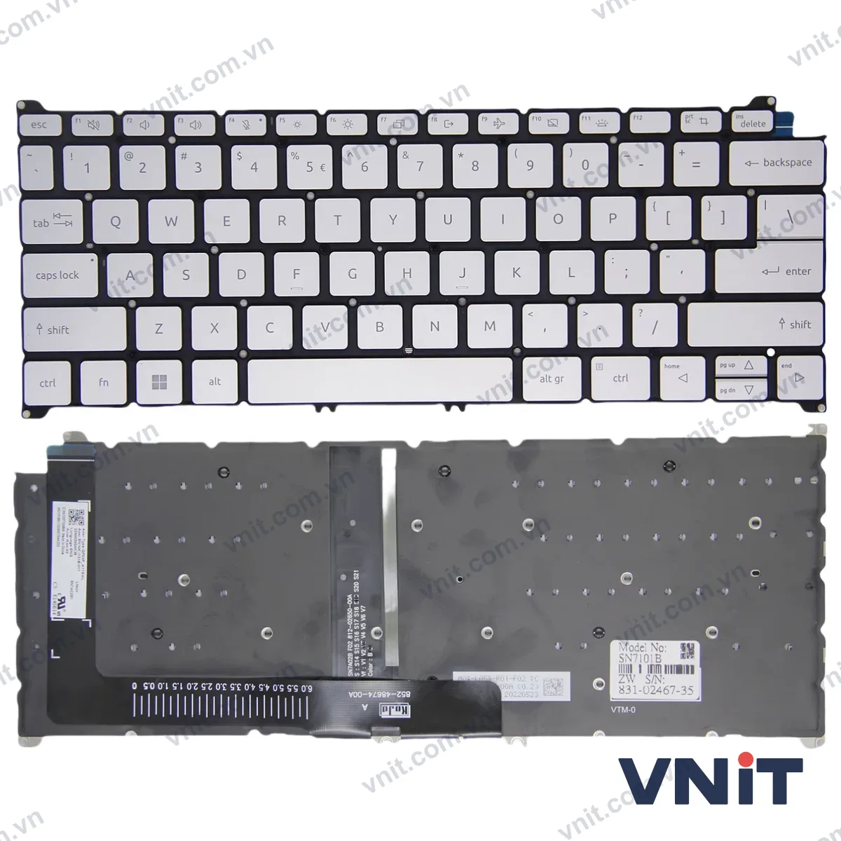 Bàn phím Laptop Acer Swift Edge 16 SFA16-41, SFA16-42, SFE16-42 (Có đèn nền) (Màu bạc)