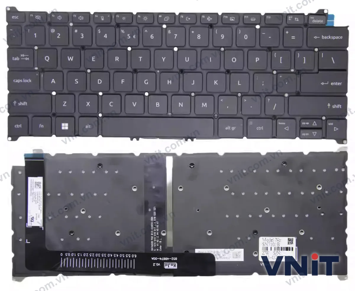 Bàn phím Laptop Acer Swift Edge 16 SFA16-41, SFA16-42, SFE16-42 (Có đèn nền) (Màu đen)