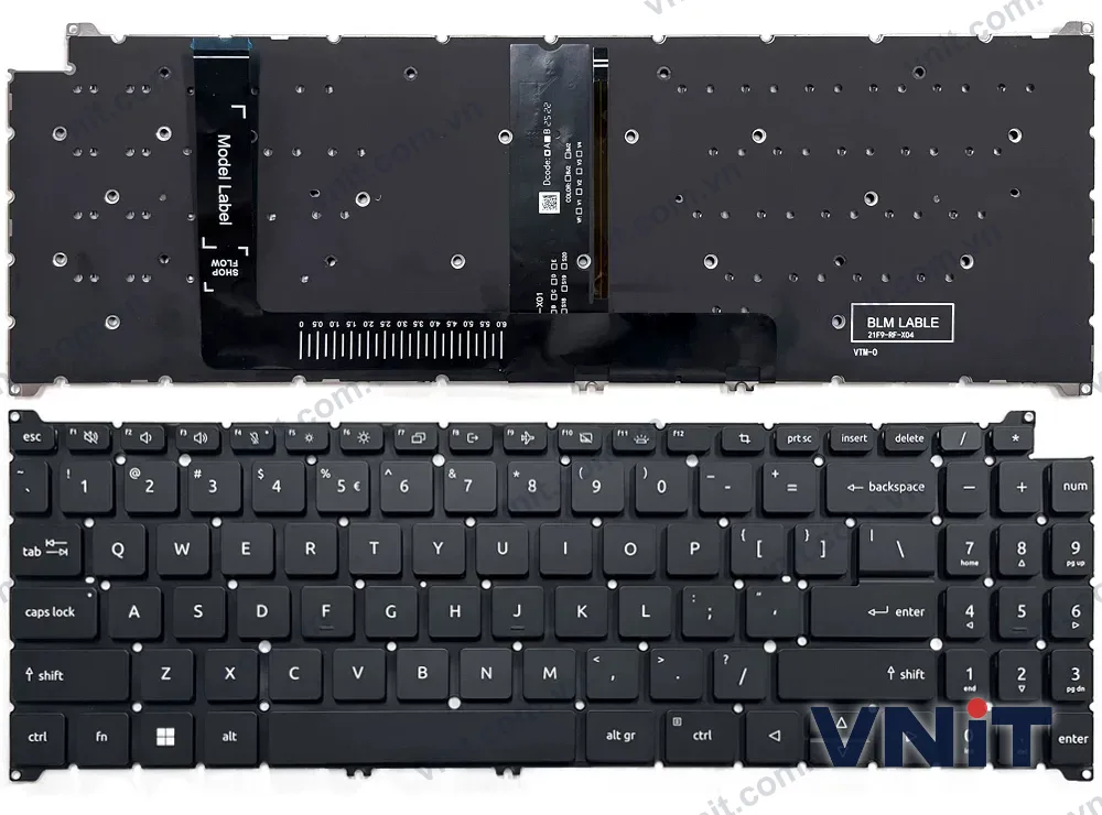 Bàn phím Laptop Acer Swift Go 16 SFG16-61, SFG16-72, SFG16-72T, SFG16-73 (Có đèn nền) (Màu đen)