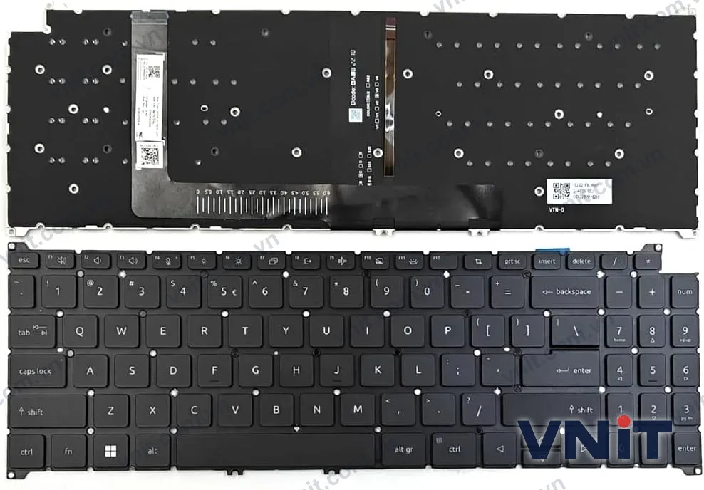 Bàn phím Laptop Acer Swift Go 16 SFG16-71-75FJ, SFG16-71, N23C7 (Có đèn nền) (Màu đen)