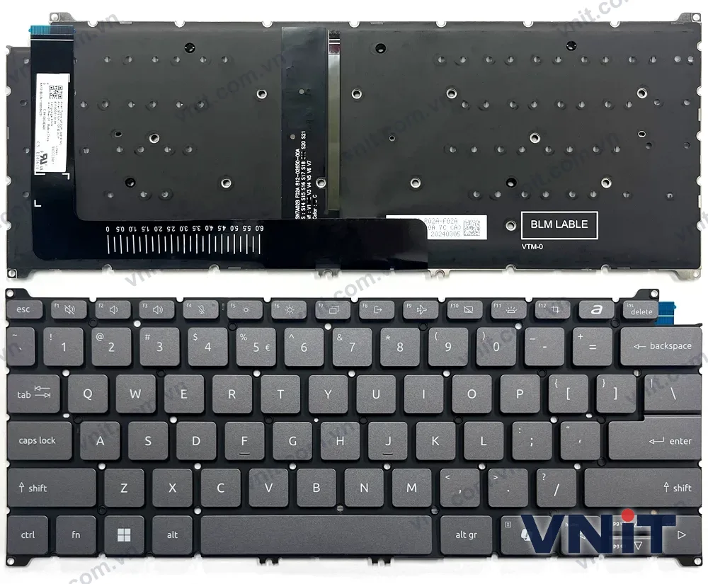 Bàn phím Laptop Acer Swift N24C3, N24C9, N24C10, AI (Có đèn nền) (Màu xám)