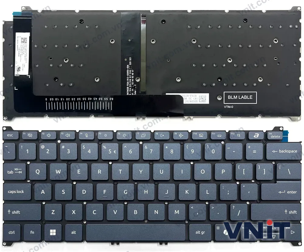 Bàn phím Laptop Acer Swift N24C3, N24C9, N24C10, AI (Có đèn nền) (Màu xanh)