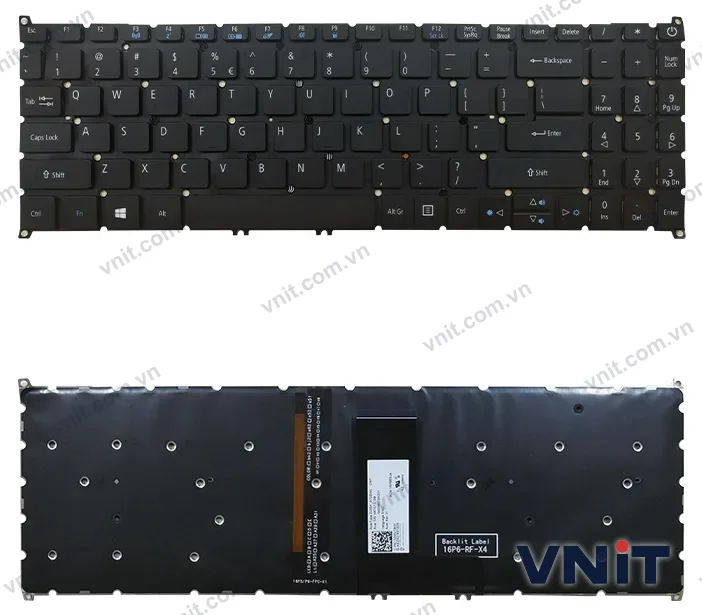 Bàn phím Laptop Acer SwiftX SFX16-51G, Aspire S50-51, S50-53, Function keys (Có đèn nền) (Màu đen)