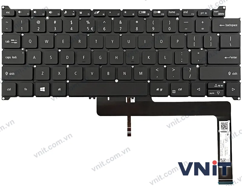 Bàn phím Laptop Acer TravelMate P614-52, P614P-52, TMP614-52, N21Q3 (Có đèn nền) (Màu đen)