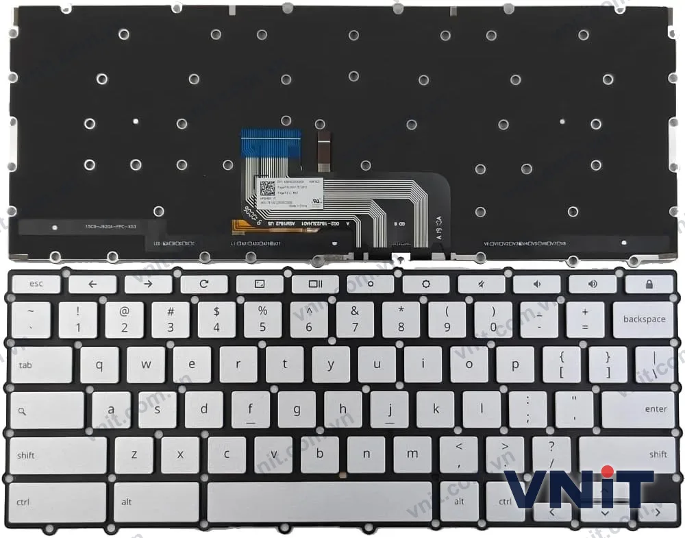 Bàn phím Laptop Asus Chromebook C425, C425T, C425TA, C433TA, C434TA, lock (Có đèn nền) (Màu bạc)