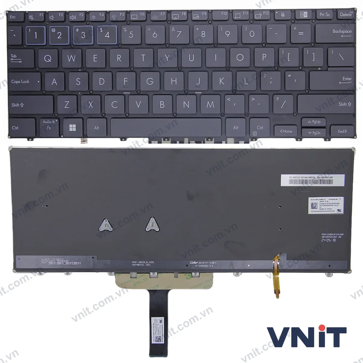 Bàn phím Laptop Asus ExpertBook B5, B5402, B5402F, B5402C, deep (Có đèn nền) (Màu xám)
