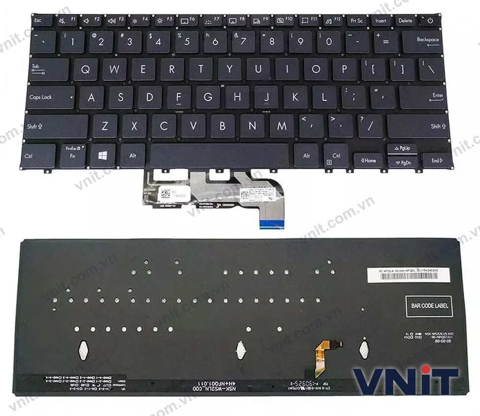 Bàn phím Laptop Asus ExpertBook B9 B9450, B9450F, B9450FA (Có đèn nền) (Màu đen)