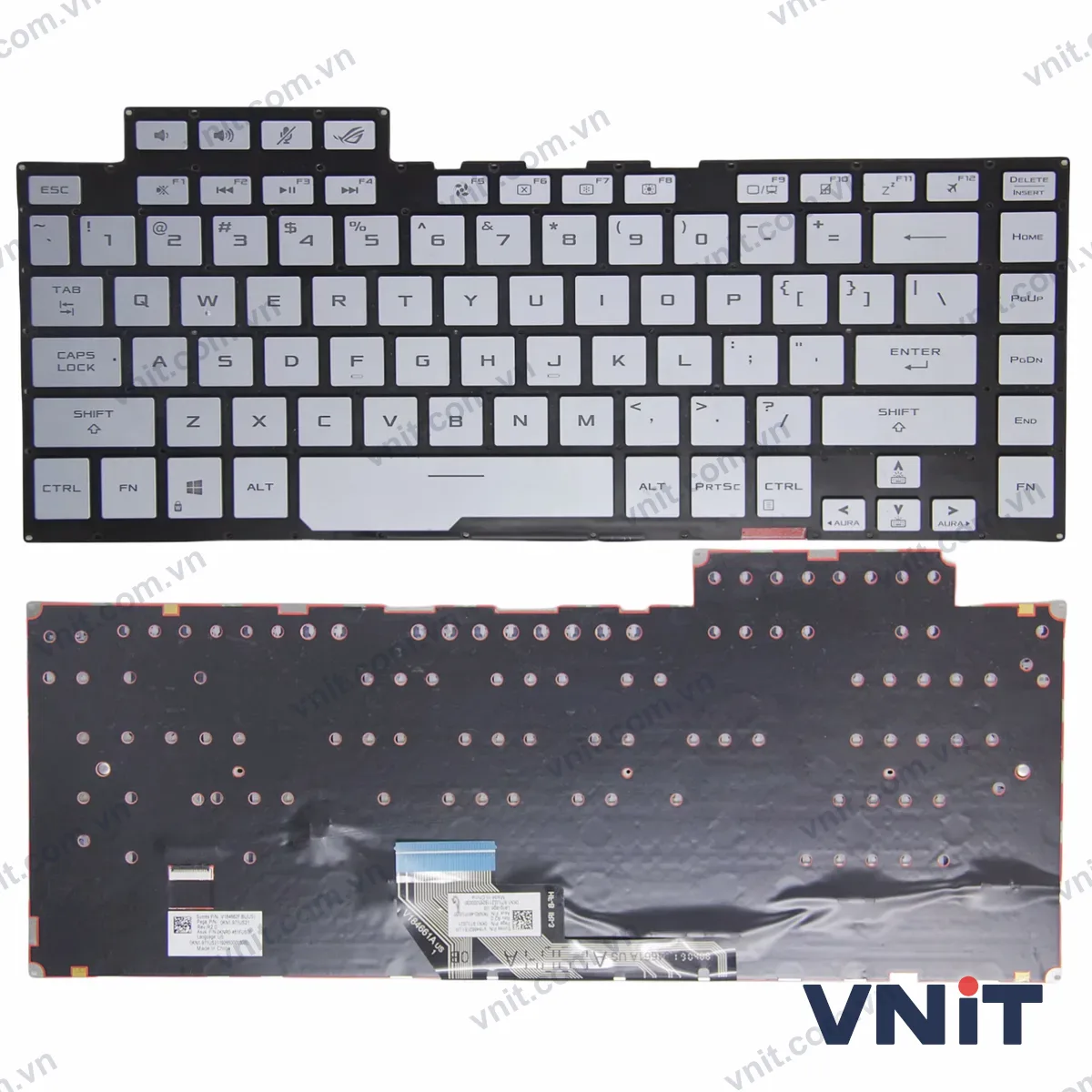 Bàn phím Laptop Asus GA502 GU502 GX502 GM502 (Có đèn nền) (Màu bạc)