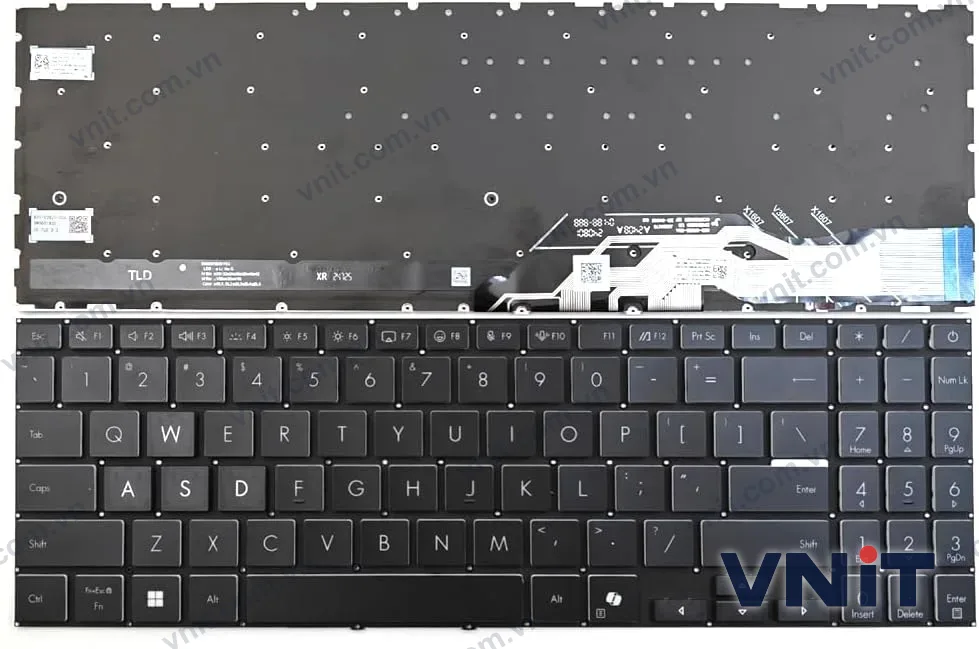 Bàn phím Laptop Asus Gaming V16 V3607, Vivobook 16 X1607, TP3607, S3607 (Có đèn nền) (Màu đen)