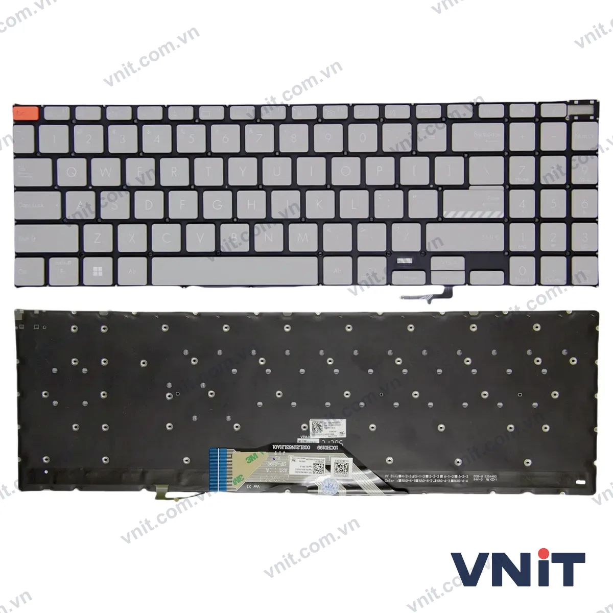 Bàn phím Laptop Asus K3502Z, 16X S5602, M5602, X5602, M3502, M3502Q, S3502 (Có đèn nền) (Màu xám)
