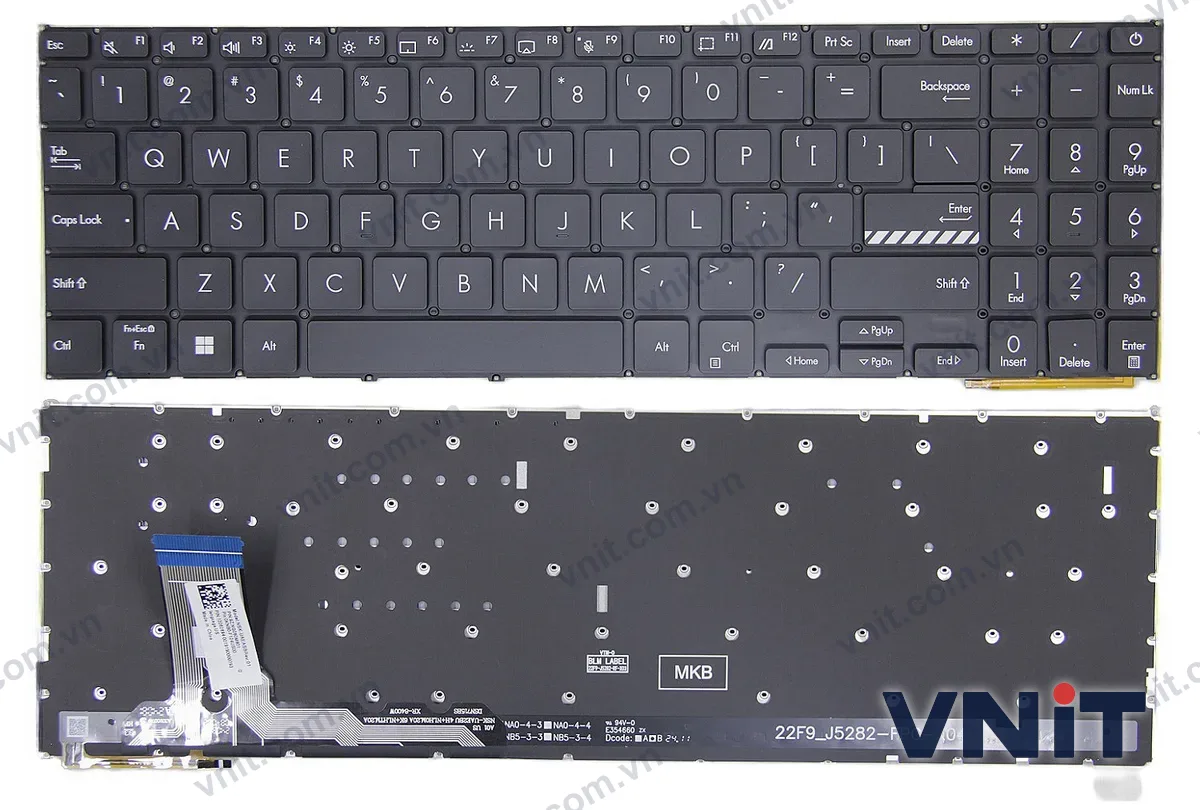 Bàn phím Laptop Asus K3605, K3605ZV, K3605VC, K3504, M3504, S3504, E1504, M3605 (Có đèn nền) (Màu đen)