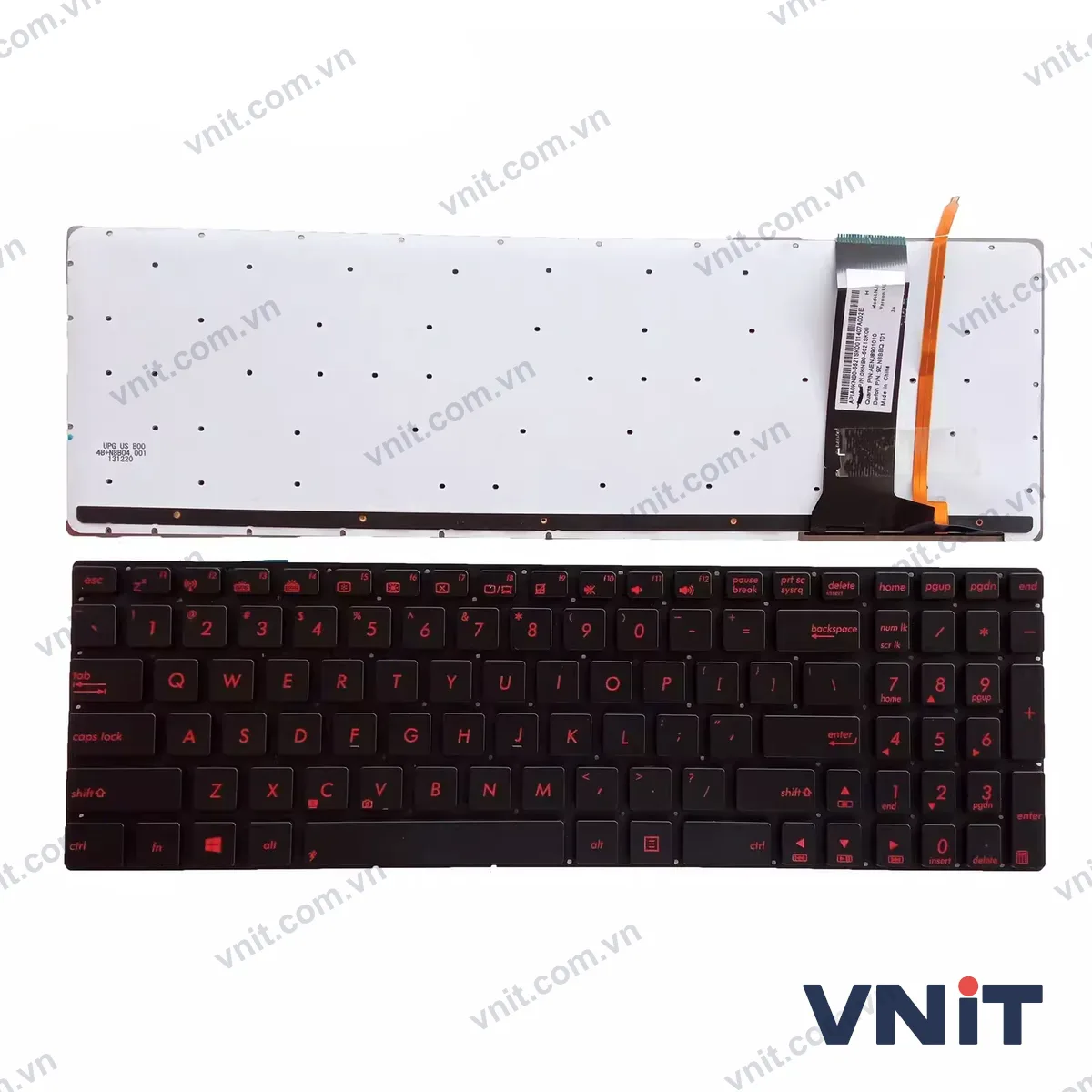 Bàn phím Laptop Asus N56 N550 N550JV N550J N550X n750j (Có đèn nền) (Màu đỏ)