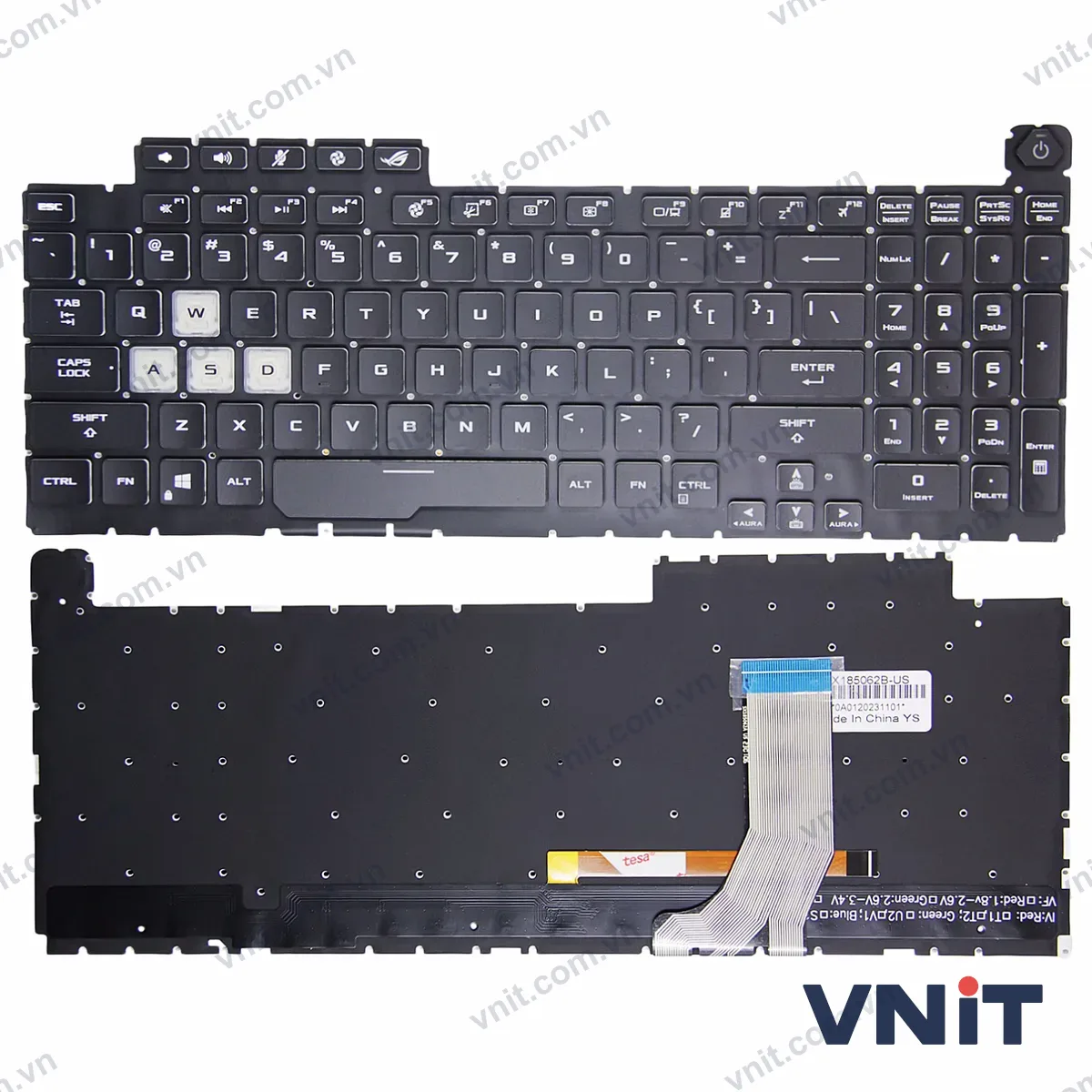 Bàn phím Laptop Asus ROG Strix G731 G732 GL731 G712 PX731 16pin RGB (Có đèn nền) (Màu đen)