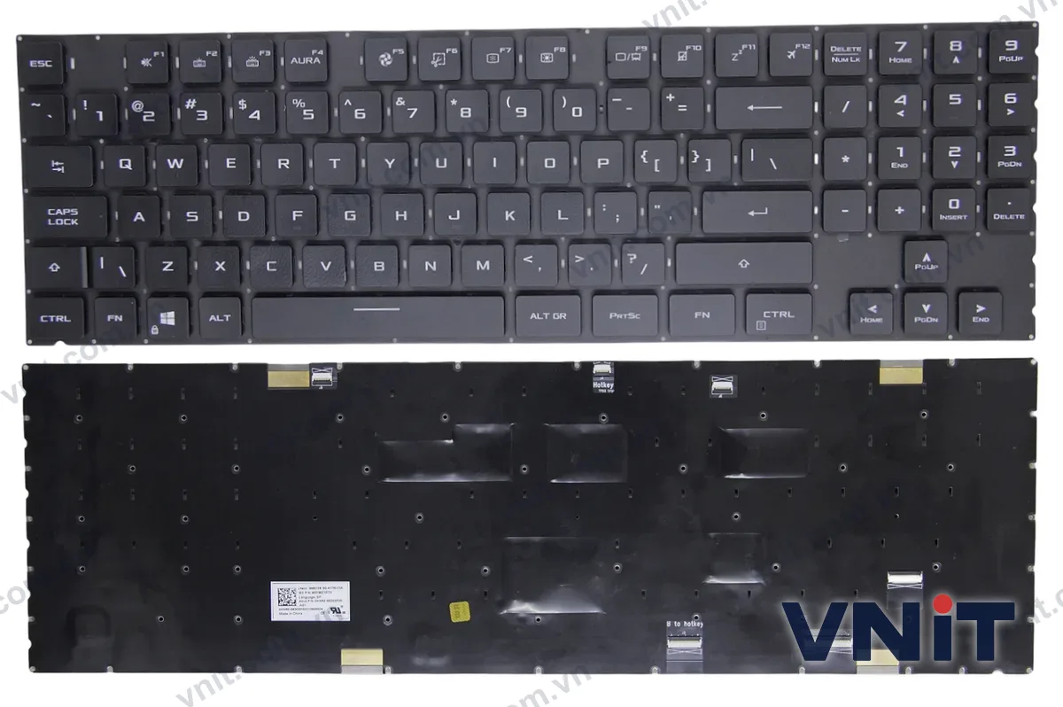 Bàn phím Laptop Asus ROG Strix Scar 17 G733Q, G733QM, G733QR, G733QS, G733QSA, per-key RGB small shift (Có đèn nền)