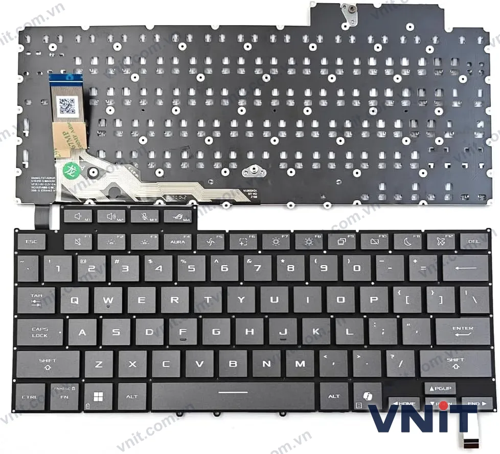 Bàn phím Laptop Asus ROG Zephyrus G16 GA605, GA605WI, GA605WV, GA605KM, GA605KP, GU605, GU605CM, GU605CP, GU605CR, GU605CW, GU605CX (Có đèn nền) (Màu đen)