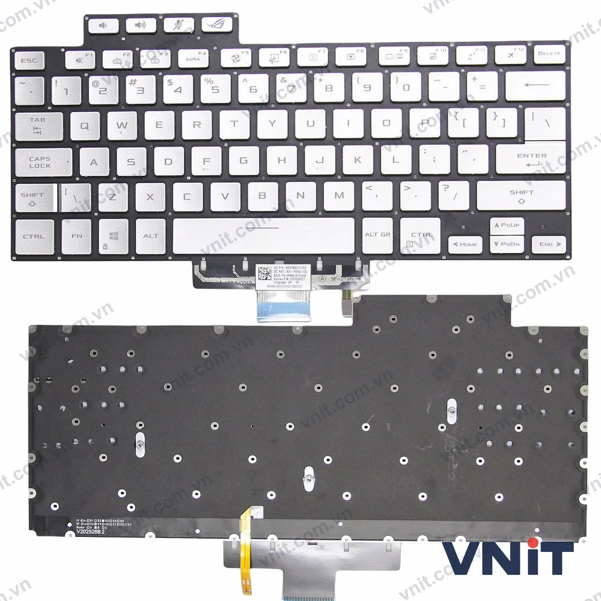 Bàn phím Laptop Asus ROG Zephyrus M16 GU603ZE GU603ZM GU603ZW (Có đèn nền) (Màu bạc)