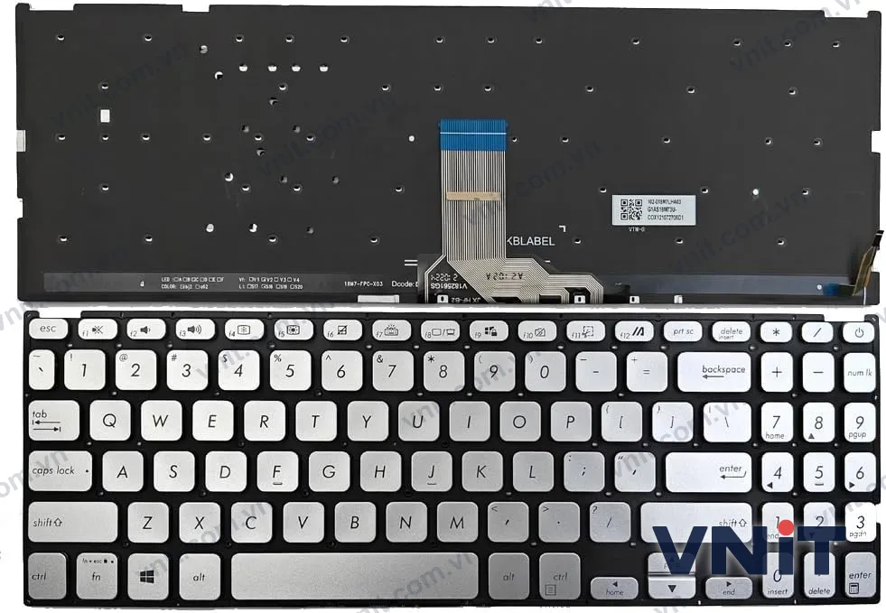 Bàn phím Laptop Asus S1500, S505, S509, S515, S516, S565, X1500, Y1511 (Có đèn nền) (Màu bạc)