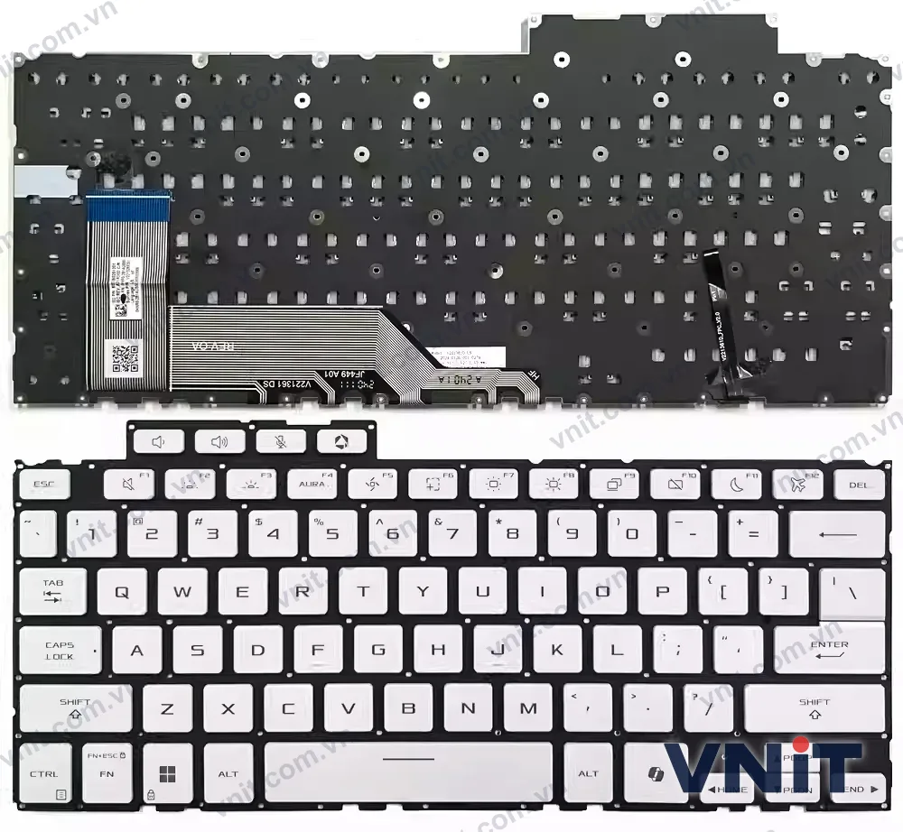 Bàn phím Laptop Asus TUF Gaming A14 FA401WV, FA401WU, FA401UV, FA401UU, 2024 AI (Có đèn nền) (Màu trắng)