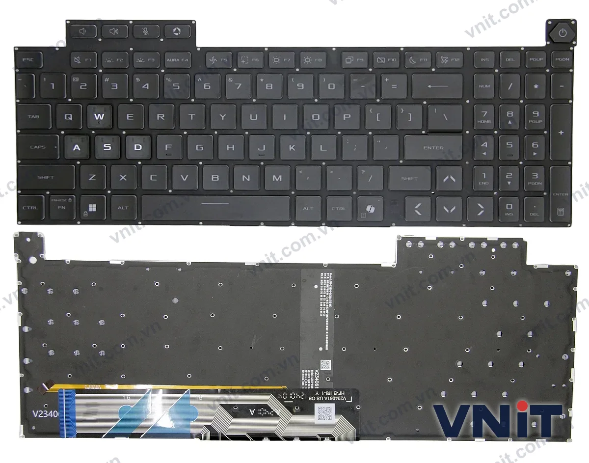 Bàn phím Laptop Asus TUF Gaming F16 FX608J, FX608LM, FX608, FA608, WASD (Có đèn nền) (Màu đen)