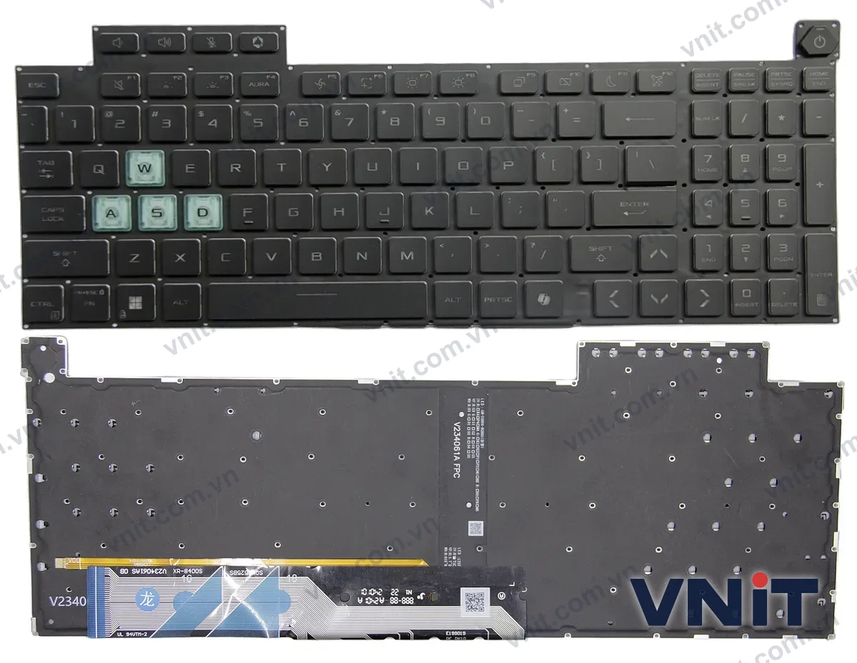 Bàn phím Laptop Asus TUF Gaming F16 FX608J, FX608LM, FX608, FA608, WASD (Có đèn nền) (Màu đen)