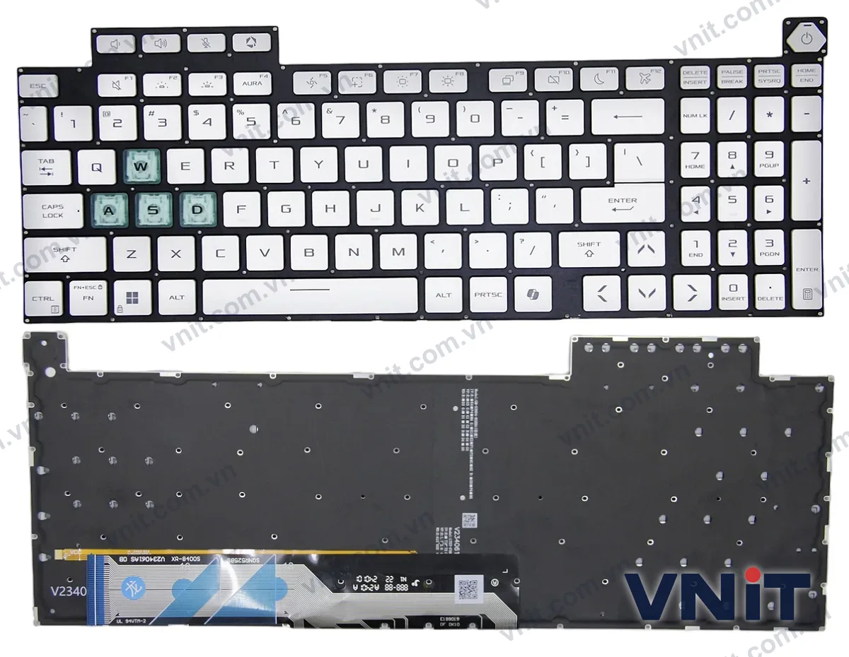 Bàn phím Laptop Asus TUF Gaming F16 FX608J, FX608LM, FX608, FA608, WASD (Có đèn nền) (Màu trắng)