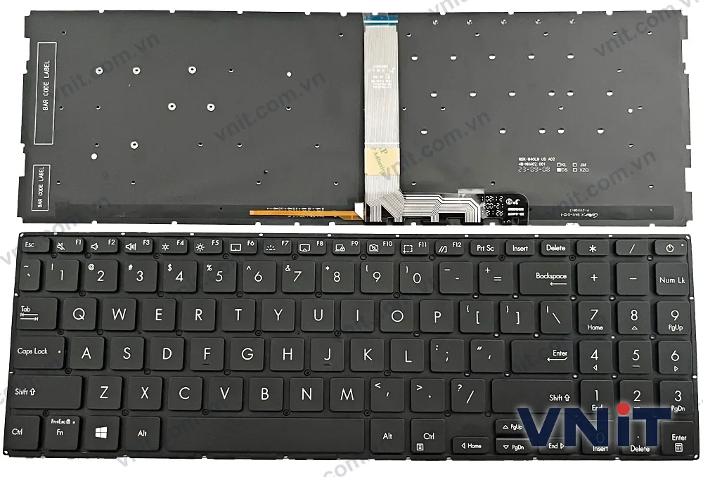 Bàn phím Laptop Asus UX535, UX535L, UX535LH, UX535LI, UX535Q, UX535QE, UM535 (Có đèn nền) (Màu đen)