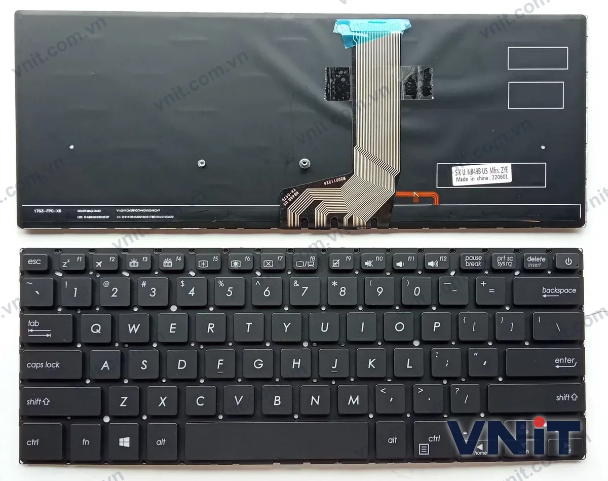 Bàn phím Laptop Asus VivoBook A411, A411UA, A411UF, A411UN, A411UQ (Có đèn nền)