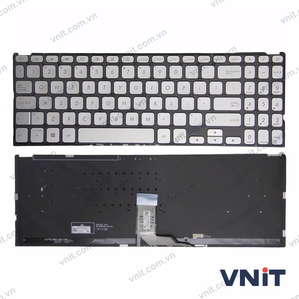 Bàn phím Laptop Asus VivoBook A512 K512 P1504 R564 (Có đèn nền) (Màu bạc)