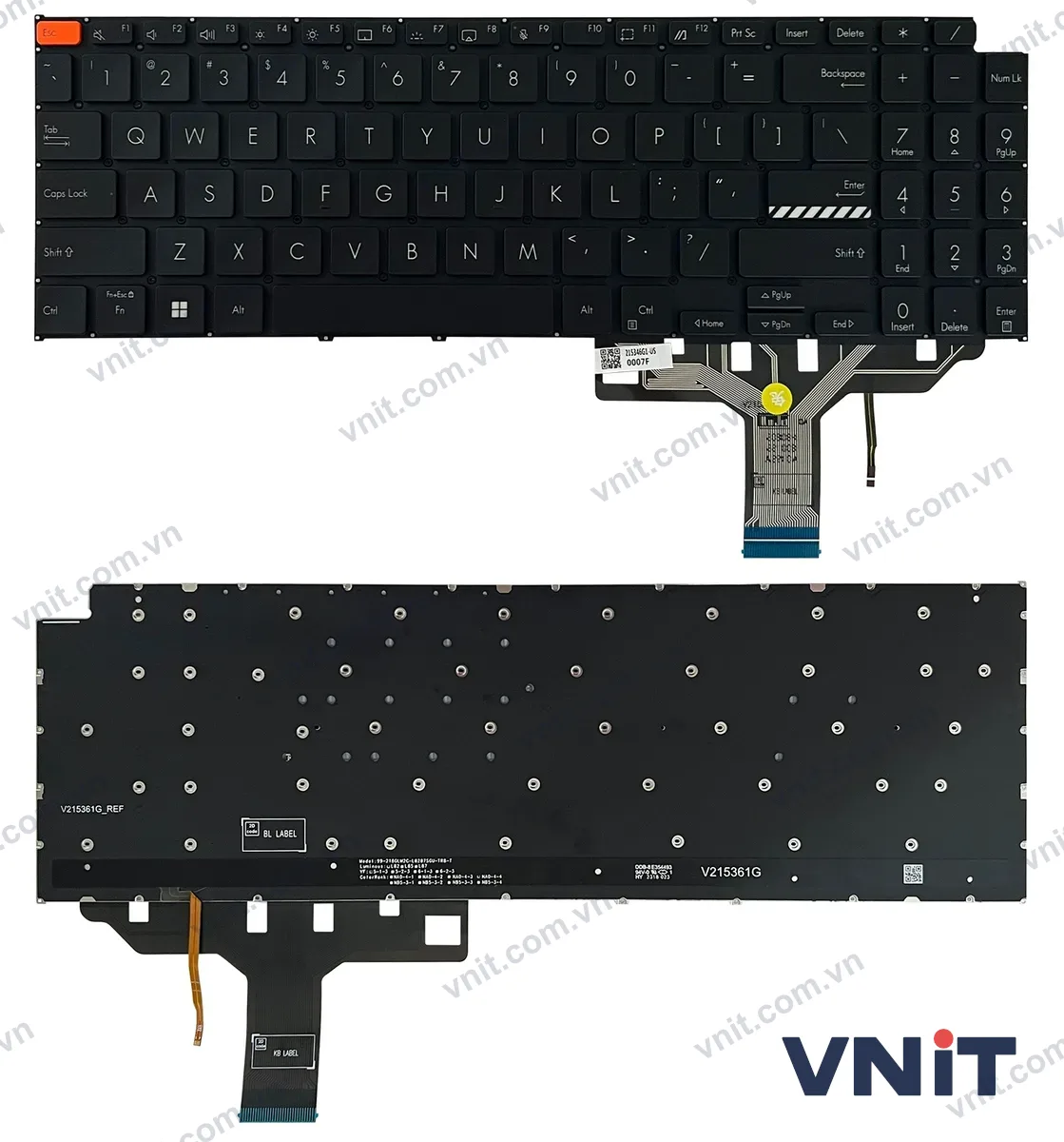 Bàn phím Laptop Asus VIVOBOOK S15 S5504VA, K5504VA, S5504V (Có đèn nền) (Màu đen)