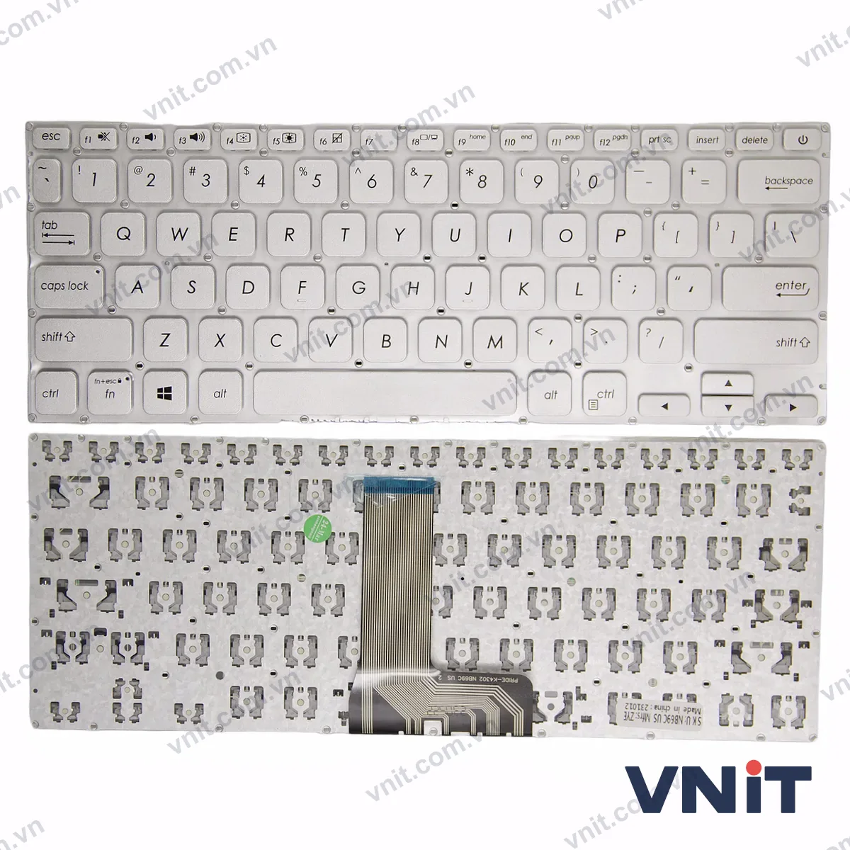 Bàn phím Laptop Asus X412 A412 R424 R424F V4000V V4000F OEM (Màu bạc)