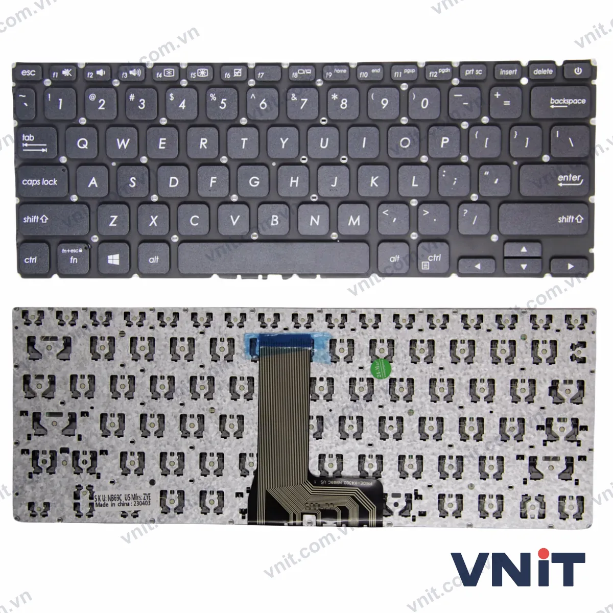 Bàn phím Laptop Asus X412 A412 R424 R424F V4000V V4000F OEM (Màu đen)