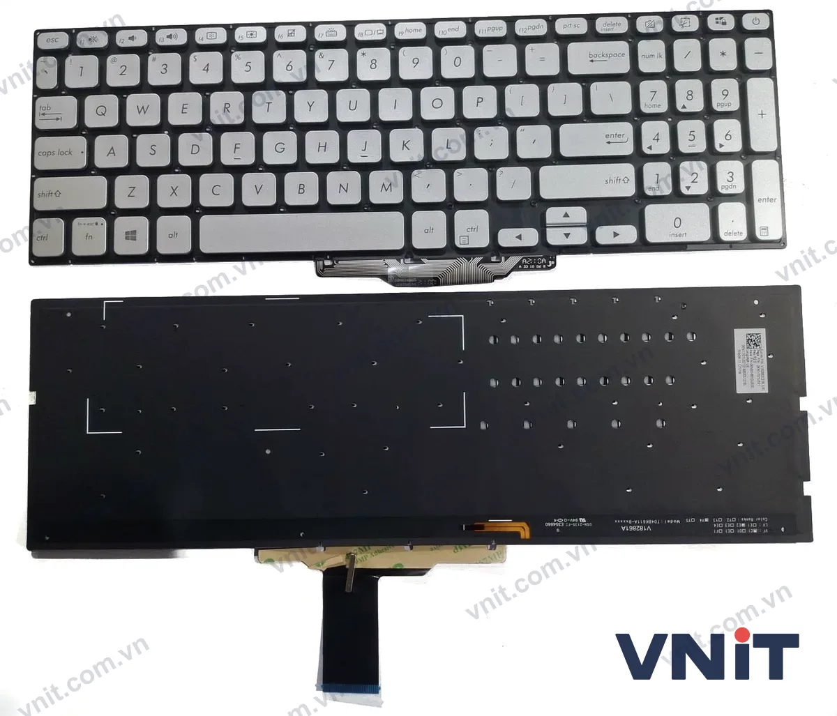 Bàn phím Laptop Asus X712, X712DA, X712FB, X712FA, A712, F712, K712, M712, R712 (Có đèn nền) (Màu bạc)