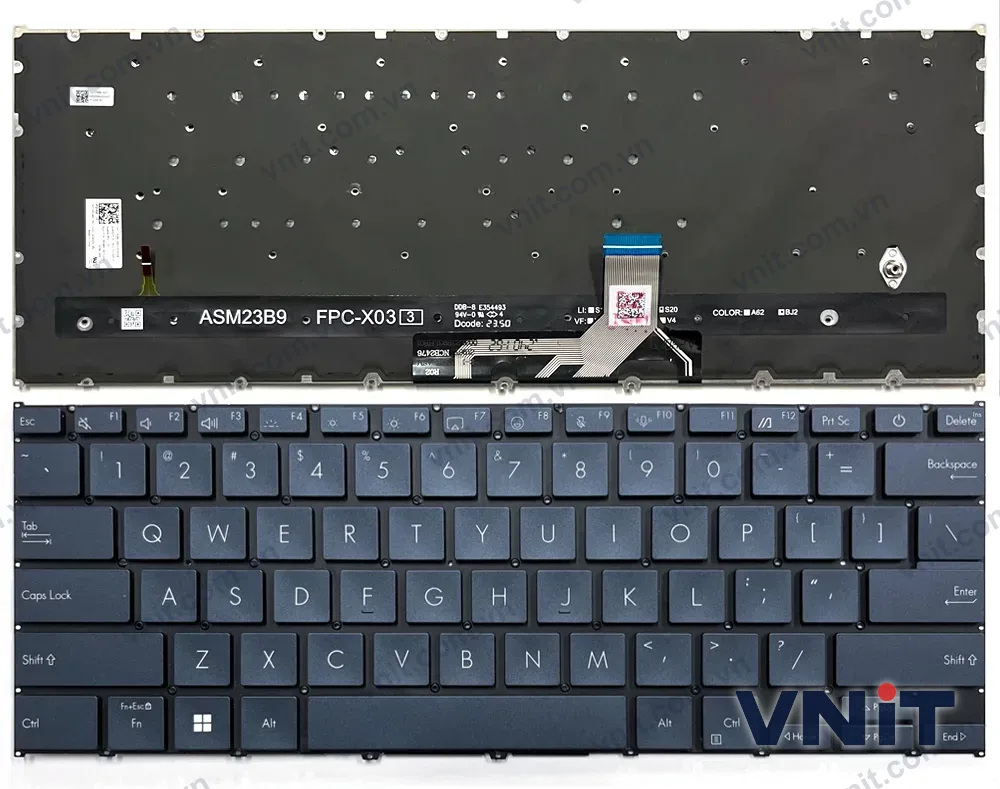 Bàn phím Laptop Asus ZenBook 14 UX3405, UX3405CA, UX3405MA, Q415M (Có đèn nền) (Màu xanh)