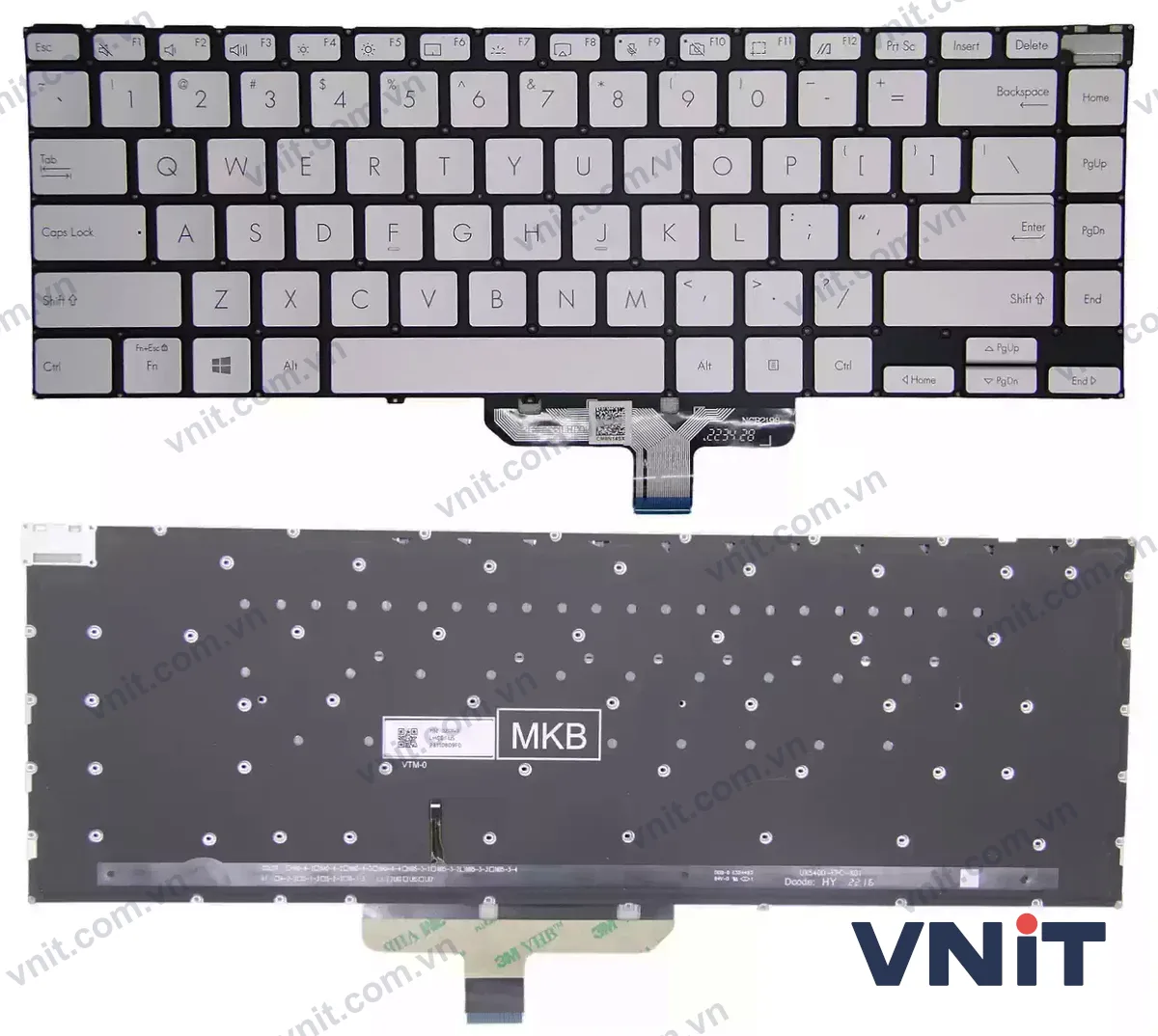 Bàn phím Laptop Asus Zenbook 14X UM5401Q UM5401QA (Có đèn nền) (Màu bạc)