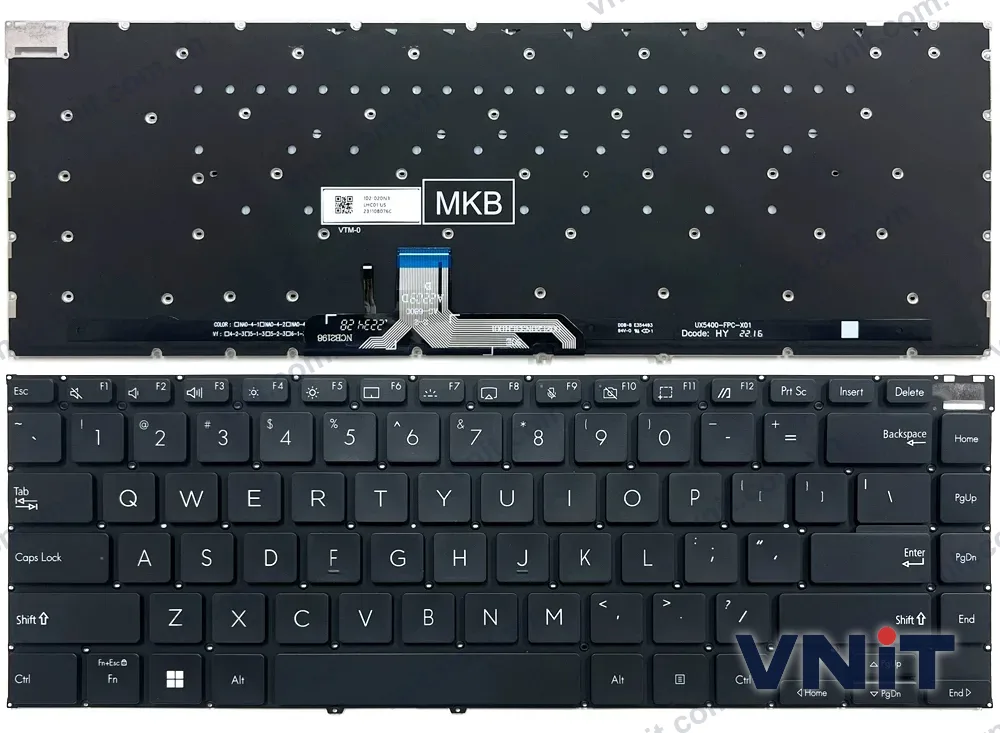 Bàn phím Laptop Asus Zenbook 14X UM5401Q UM5401QA (Có đèn nền) (Màu đen)