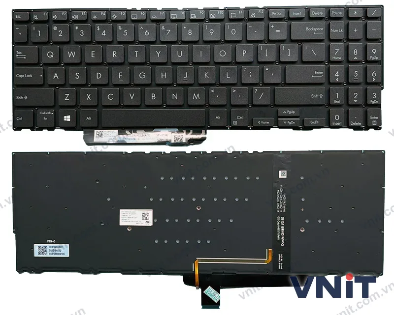 Bàn phím Laptop Asus ZenBook Flip 15 UX564E, UX564EH, UX564EI, UX564PH (Có đèn nền) (Màu đen)