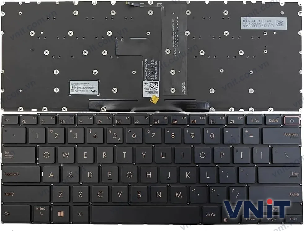 Bàn phím Laptop Asus Zenbook S UX393, UX393E, UX3000E, UX393J, UX393JA, UX393EA, Series 11th Gen Intel (Có đèn nền)