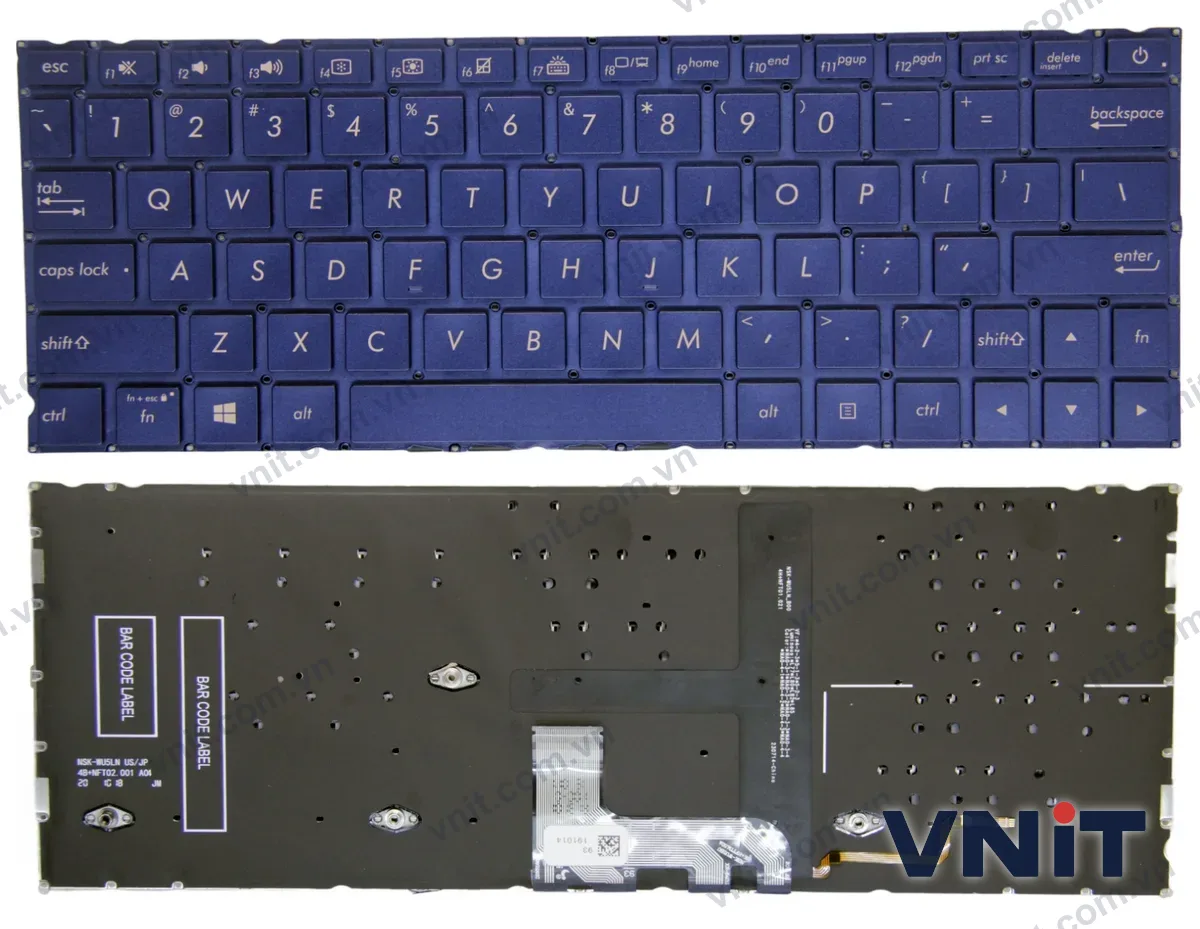 Bàn phím Laptop Asus ZenBook UX334, UX334U, U334U, UX334A (Có đèn nền) (Màu xanh)