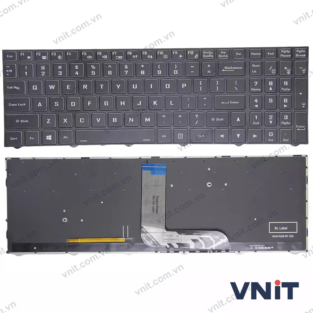 Bàn phím Laptop Clevo NH50AC, NH50AF1, NH50DP, NH55ACQ, NH55DCQ, NH55DPQ, NH55DEQ, 7 color (Có đèn nền)