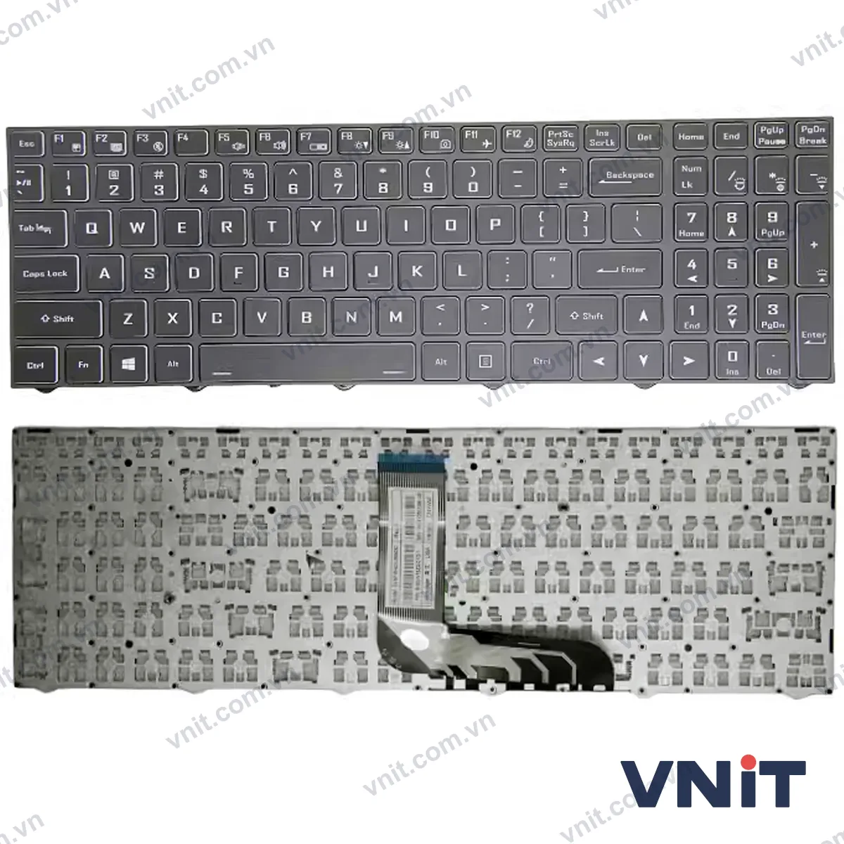 Bàn phím Laptop Clevo NH50AC, NH50AF1, NH50DP, NH55ACQ, NH55DCQ, NH55DPQ, NH55DEQ, key (Màu trắng)