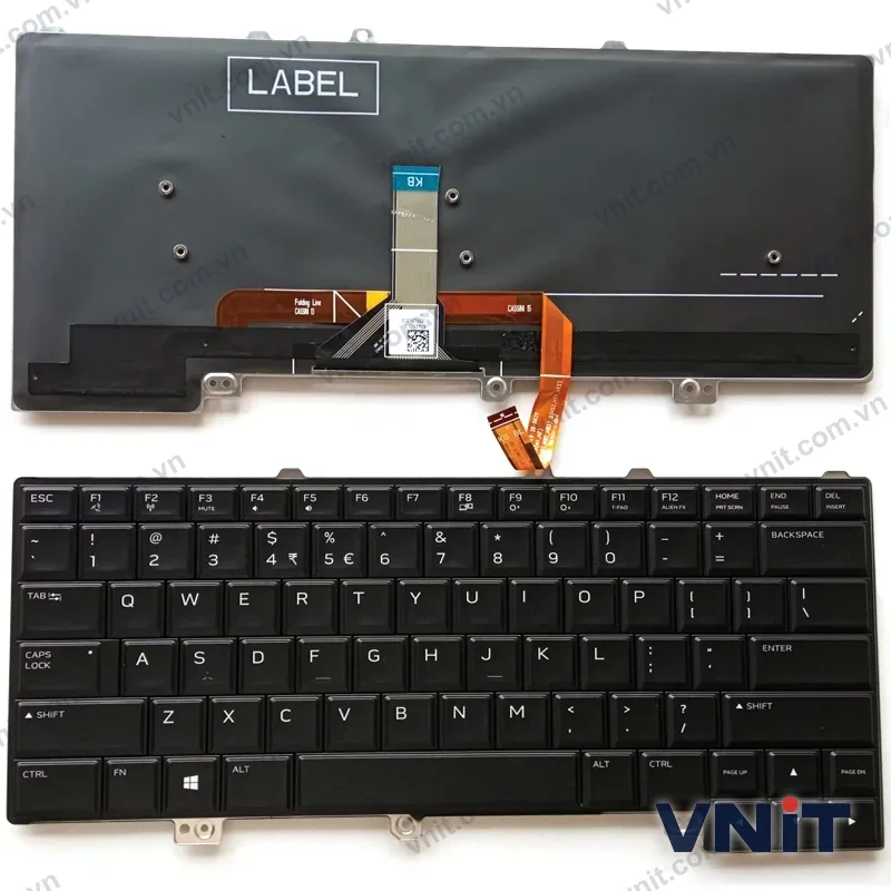 Bàn phím Laptop Dell Alienware 15 R3, Alienware 15 R4, P69F, Alienware 13 R3, P81G, RGB (Có đèn nền) (Màu đen)